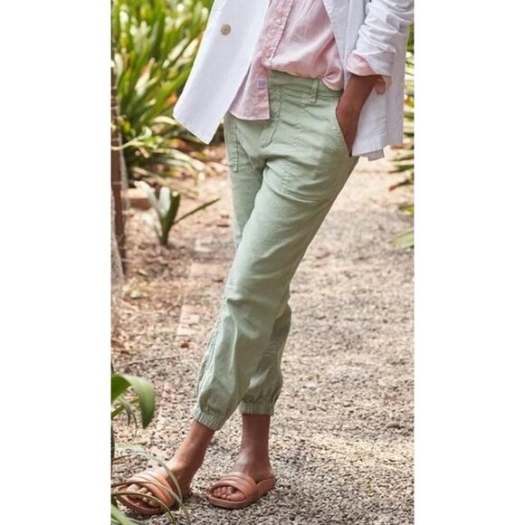 Frank & Eileen Jameson Utility Jogger Pant Light Green Cotton Blend Womens 6 - Picture 1 of 9